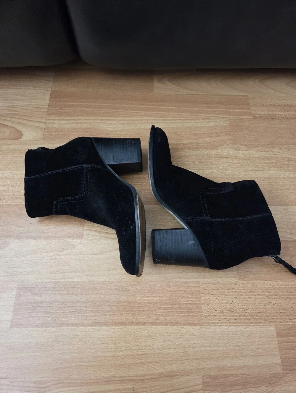 Splendid Black Suede Ankle Boots Fall Contemporary Winter Western Boho Size 7.5